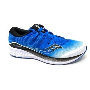 Saucony Men’s Ride ISO white Black Blue Athletic Running Shoes